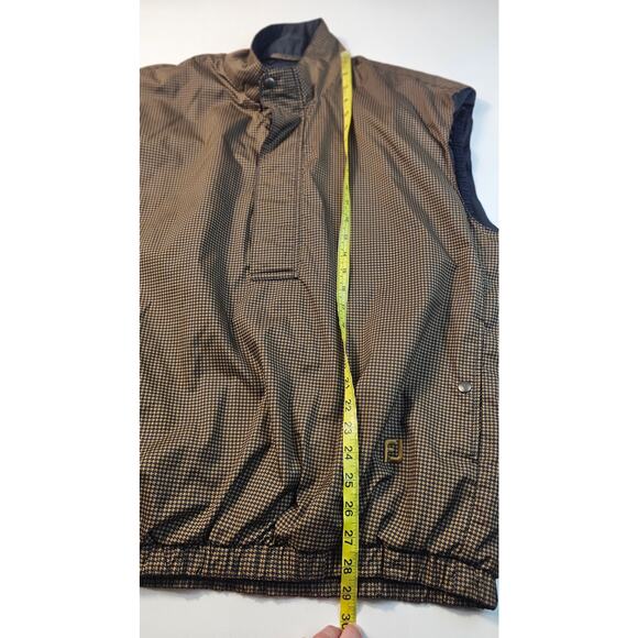 Footjoy Dryjoys Brown Houndstooth Vest Large L Windproof golf water resistant - Picture 7 of 7